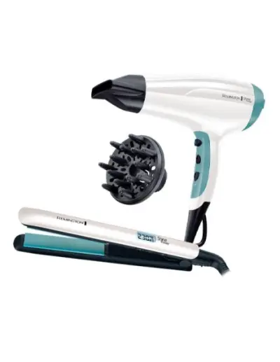 Remington Shine Therapy Pack Secador y Plancha de Pelo 2300W Cerámica y Aceite de Argán