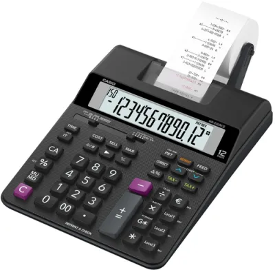Casio Calculadora De Oficina Con Impresora HR-200RCE 12 Dígitos Negra