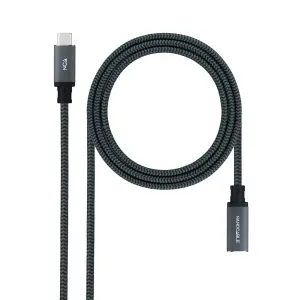 Nanocable Cable Prolongador USB-C 3.2 Macho a Hembra - Gen2x2 20Gbps - 100W 5A - 4K 60Hz - 2m - Negro