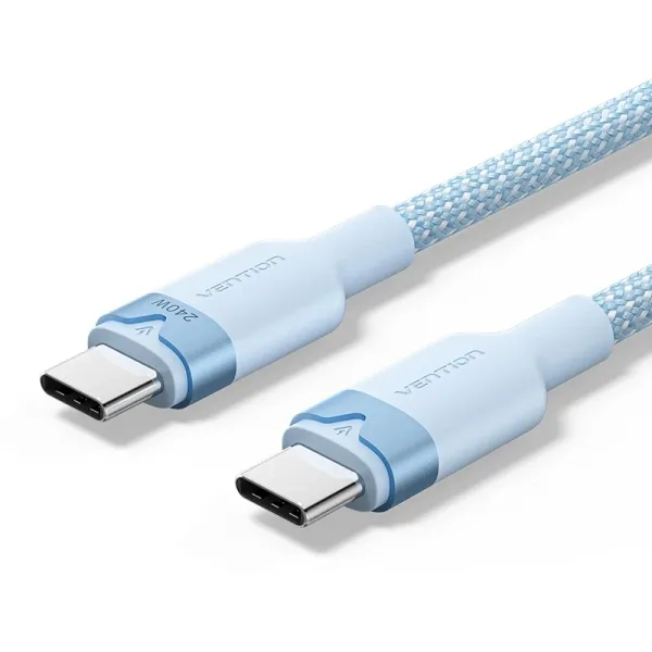 Vention Cable USB-C 240W 2m Nylon Trenzado 480Mbps Color Azul