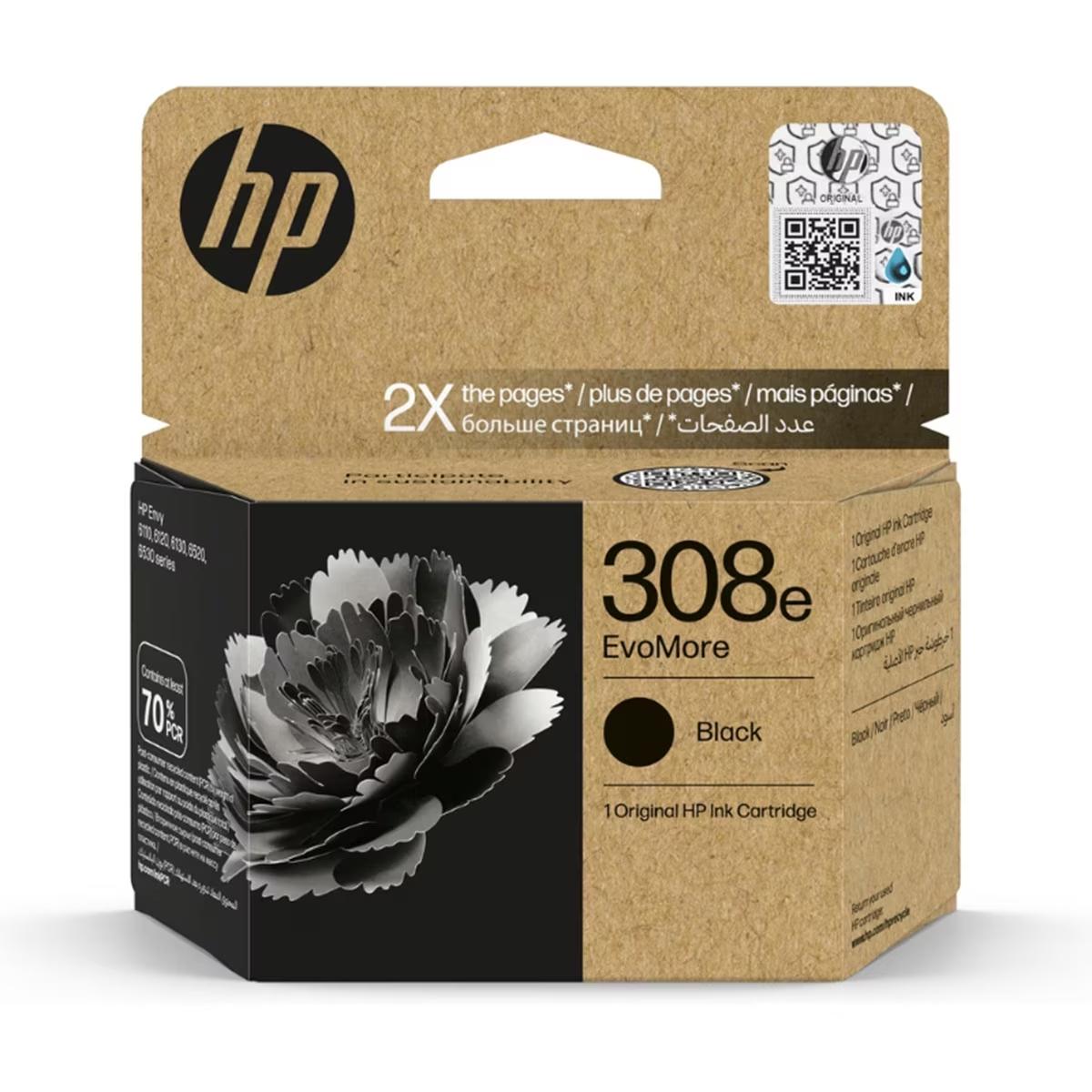 Hp Tinta Negro  Envy Series 6110, 6120, 6130, 6520, 6530 - Nº 308E (Alta Capacidad)