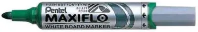 Pentel Maxiflo Rotulador para Pizarra Blanca Verde - Punta Redonda 2,5mm - 50% Reciclado