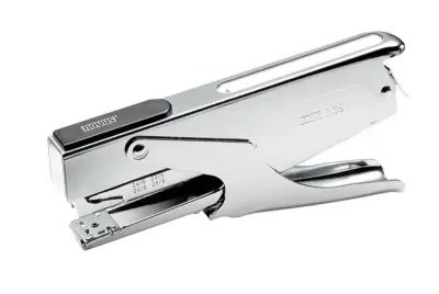 Novus B 38 Grapadora de Tenaza - Hasta 40 Hojas - Para Grapas 24/6-24/8 y 26/6-26/8 - Grapado Temporal y Permanente - Color Cromado