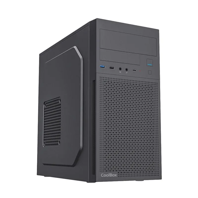 Coolbox Caja Micro ATX M680 con GPU Max 295mm, 1x5.25, 2x3.5, 3x2.5 y Fuente 500W Negra