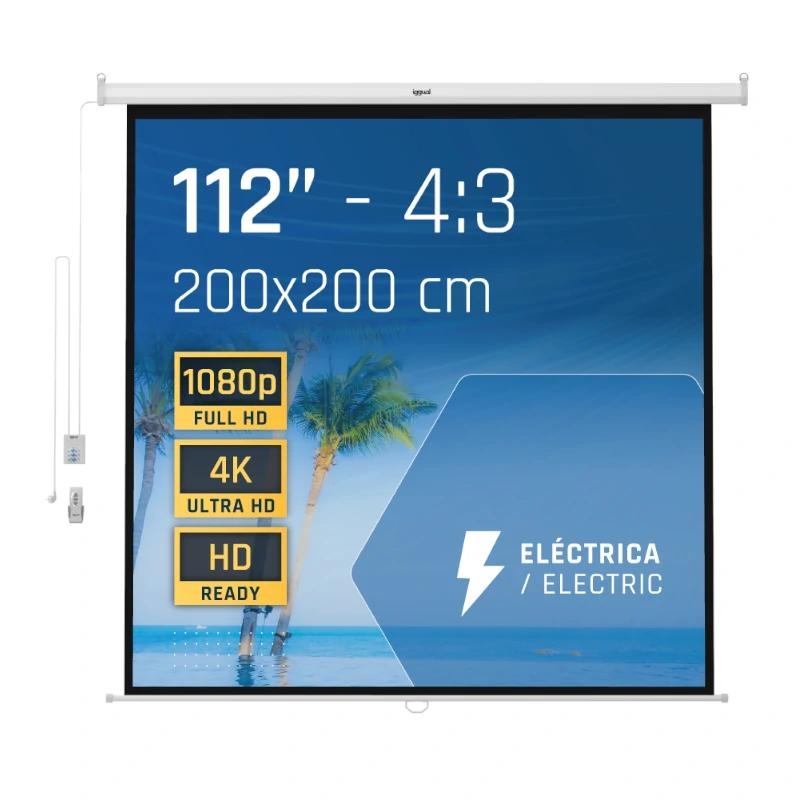 Iggual Pantalla Eléctrica 1:1 112" 200X200 Cm