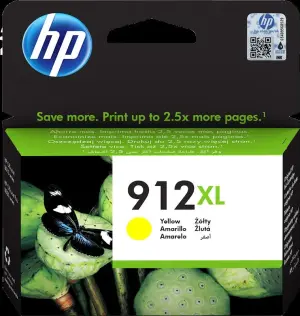 HP Cartucho de Tinta Amarillo Nº912XL para DeskJet y DeskWriter