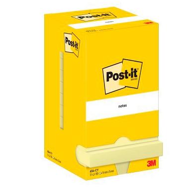 Post-It Bloc Notas Adhesivas 654 100H 76X76 Canary Yellow Paquete 12 Ud