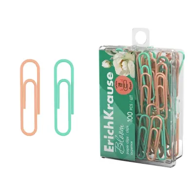 ErichKrause Pack de 100 Clips Recubiertos 28mm en Colores Surtidos