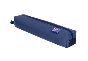 Oxford Estuche Cuadrado Pequeño en Napa con Goma Elástica - Color Azul
