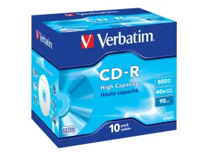 Verbatim CD-R 800MB 40X 10 Pack Jewel Case Superficie Extra Protection