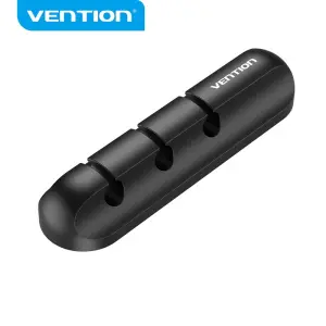 Vention Organizador de Cables en Espiral 3 Puertos Color Negro