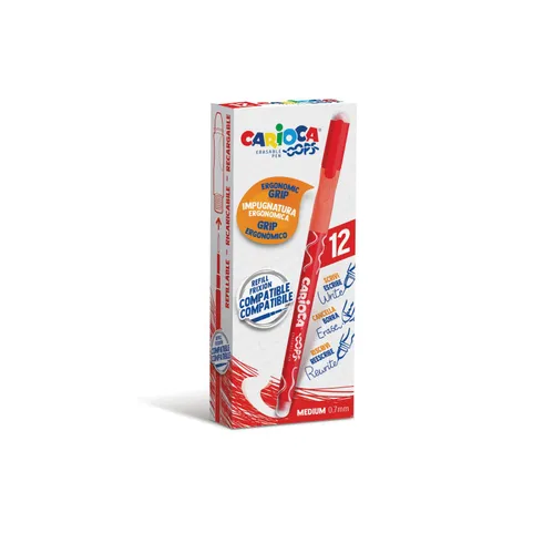 Carioca Bolígrafo Oops Monocolor Rojo Caja 12 Ud