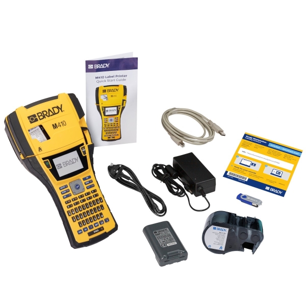 Brady M410 Impresora De Etiquetas Portatil - Pantalla Lcd - Resolucion 300Ppp - Anchura Maxima De La Etiqueta 25.40Mm - Color Amarillo/Negro