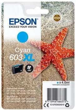 Epson Tinta Cian 603 XL para XP-2100, 3100, 4100 / WF-2830DWF, 2850DWF