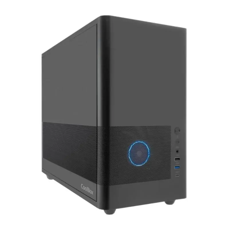 Coolbox Caja Micro ATX Frontal Con Rejilla, Disipador Max 160mm, GPU Max 350mm, Negro