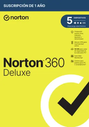 Norton 360 Deluxe 50GB 1 Usuario 5 Dispositivos 12 Meses - Antivirus