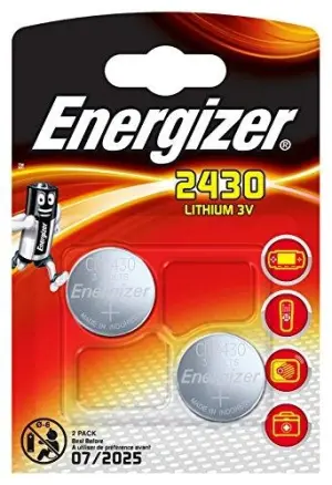 Energizer Pilas Planas de Litio 3V CR2430 - Paquete de 2 Unidades