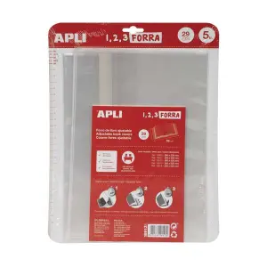 Apli Forro De Libros Con Solapa Ajustable 290mm PP 75 Micras Blíster 5 Ud