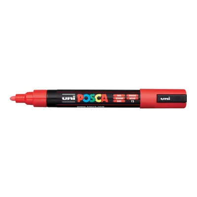 Posca Marcador PC-5M No Permanente Punta Forma De Bala 1,8 - 2,5 Mm Rojo