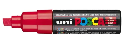 Posca Marcador PC-8K No Permanente Punta Biselada 8.0mm Rojo