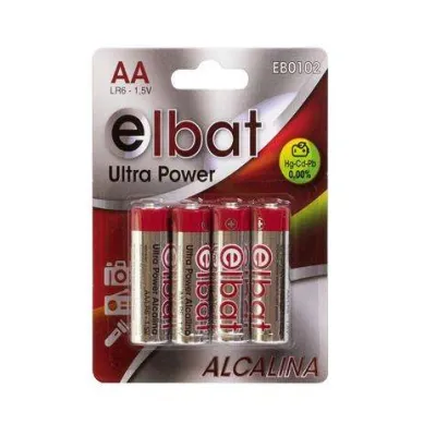 Elbat Pack de 4 Pilas Alcalinas LR6 AA
