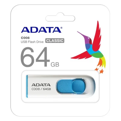 A-DATA C008 64GB USB 2.0 Flash Drive Blanco/Azul