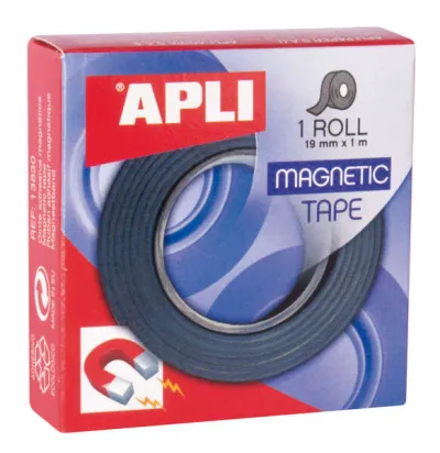 Apli Cinta Adhesiva Magnética 19mm x 1m - Fácil de Cortar y Pegar para Manualidades