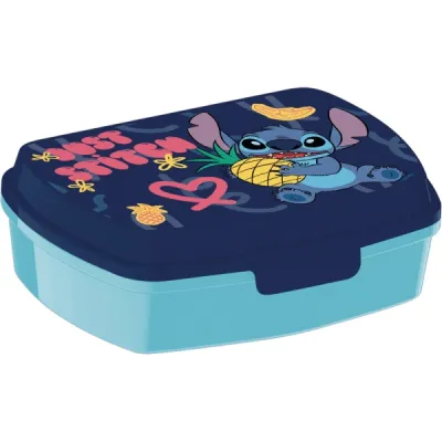Safta Sandwichera Stitch Sweet - PVC Sin BPA - Cierre Hermético - Rectangular - Azul