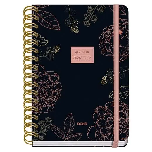 Dohe Agenda Escolar Premium A5 Espiral Doble Sv Cartón Forrado Mod. Noir 2026-2027
