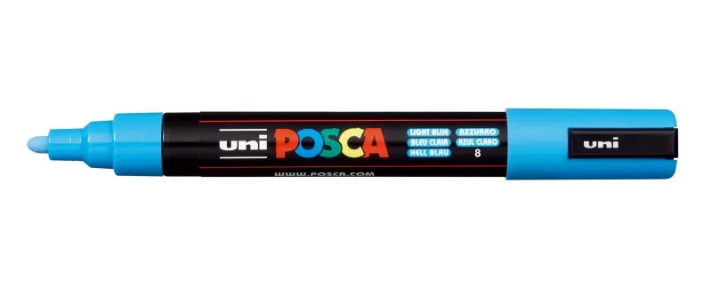 Posca Marcador PC-5M No Permanente Punta Forma De Bala 1,8 - 2,5 Mm Azul Claro
