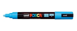 Posca Marcador PC-5M No Permanente Punta Forma De Bala 1,8 - 2,5 Mm Azul Claro