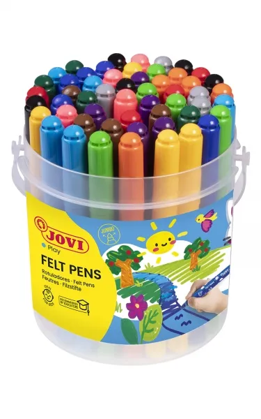 Jovi Rotuladores Jumbo Bote de 48 - Punta de 3mm, Tinta de Gran Fijación, Colores Surtidos