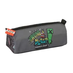 Safta Portatodo Minecraft Graffiti 1 Compartimento con Cremallera 21x8x7cm Gris