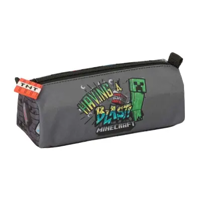 Safta Portatodo Minecraft Graffiti 1 Compartimento con Cremallera 21x8x7cm Gris