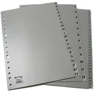 GRAFOPLÁS JUEGO DE ABECEDARIO FOLIO 16 TALADROS PP OPACO GRIS