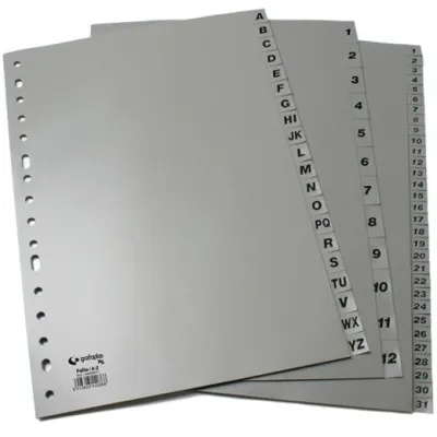 GRAFOPLÁS JUEGO DE ABECEDARIO FOLIO 16 TALADROS PP OPACO GRIS