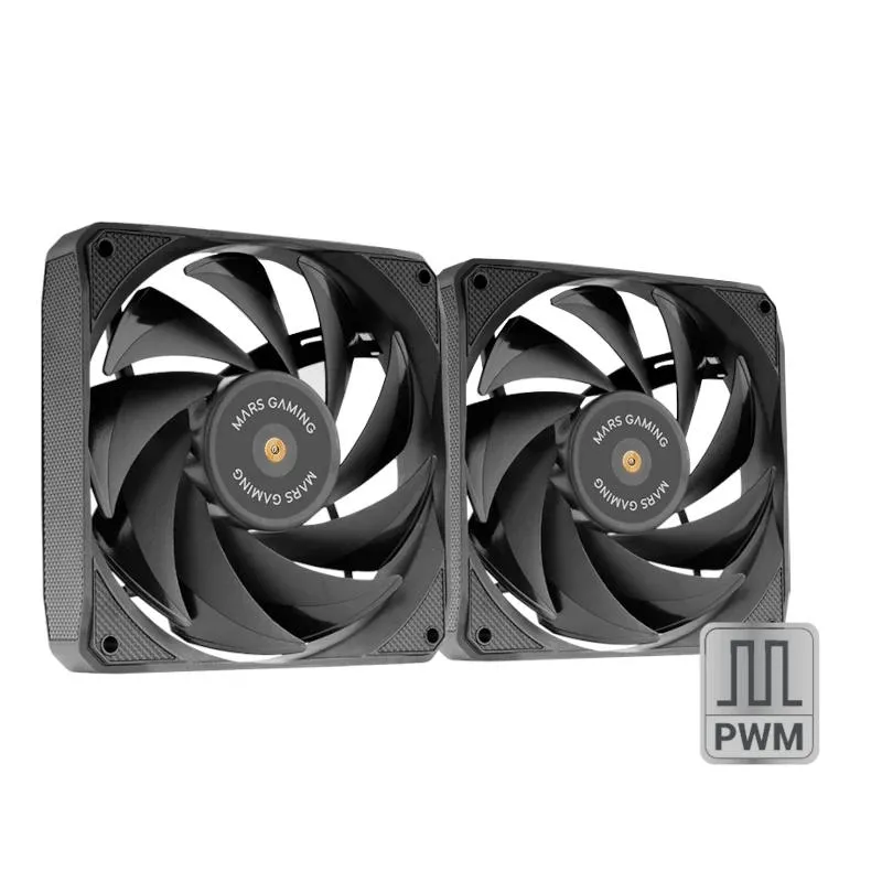 Mars Gaming Ventilador Interno MFNCLX2 120mm PWM Doble FBD Cobre Negro