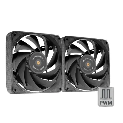 Mars Gaming Ventilador Interno MFNCLX2 120mm PWM Doble FBD Cobre Negro