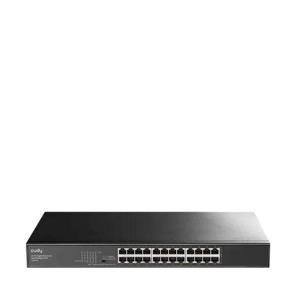 Cudy Switch Gigabit 24 Puertos Metal Rack Mount Plug and Play Kit Incluido Negro