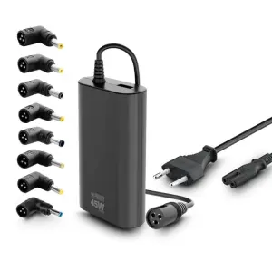 Urban Factory Cargador Universal 45W para Portátil con 1x USB-A - Negro