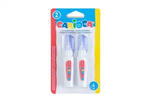 Carioca Pack de 2 Mini Bolígrafos Correctores con Punta de Metal - Secado Rápido - Color Blanco
