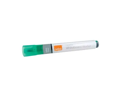 Nobo Pack de 10 Rotuladores para Pizarra Blanca Punta Redonda 3mm Color Verde