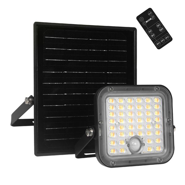 Elbat Eb0573 Foco Led Solar 10W - 1500Lm - Cct 3000K/6000K - Luz Calida Y Fria - Sensor De Movimiento
