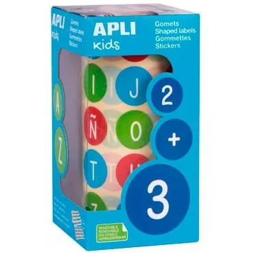 Apli Rollo Gomets Abecedario Mayúsculas Redondos 20Mm