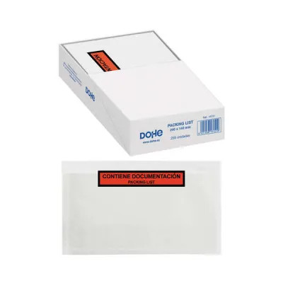 Dohe Caja de 250 Sobres Autoadhesivos Packing List 240 x 140mm