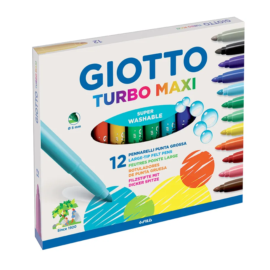 Giotto Rotuladores Turbo Maxi C/Surtidos Estuche 12 Ud