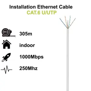 Ewent Bobina Cable Red Cat. 6 U/UTP PVC 305m