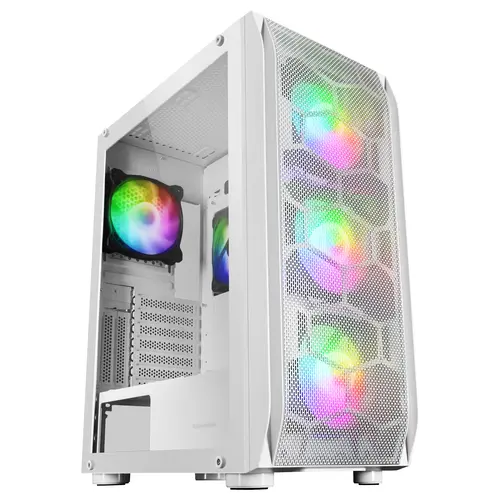 Mars Gaming MC-KX XXL E-ATX Caja Blanca con Lateral de Cristal Templado y 5 Ventiladores ARGB