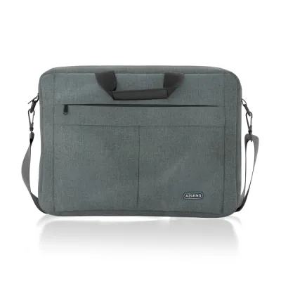 Aisens Maletín Premium para Portátil 15,6" con Acolchado, Bolsillo Frontal y Correa Ajustable - Gris