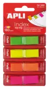 Apli Índices Adhesivos Film Zigzag 45x12mm - 4 Dispensadores Fluorescentes Removibles